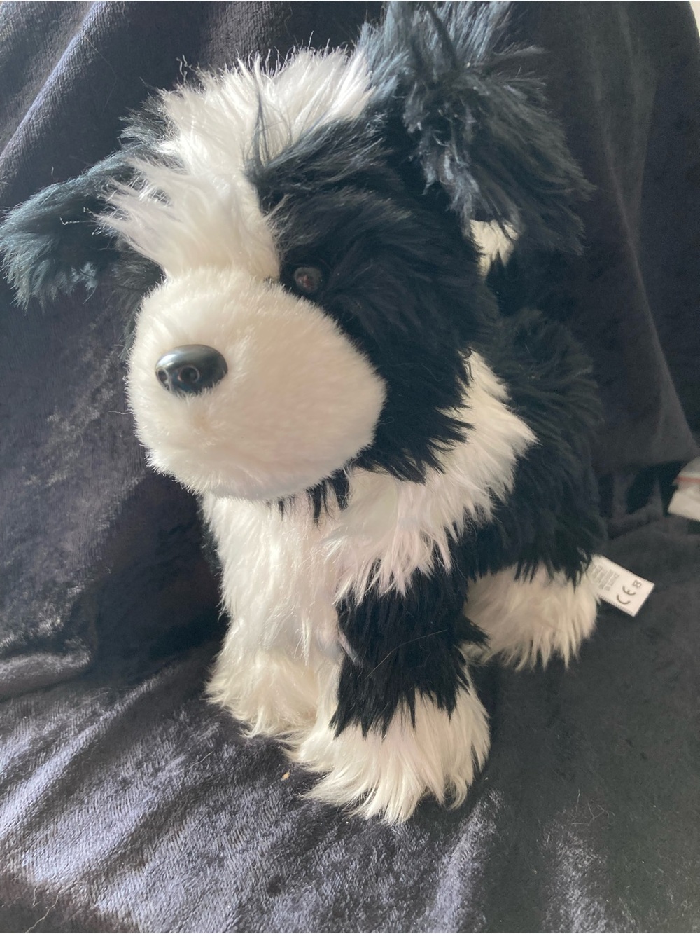American Girl Doll Black & White Border Collie Dog Toy - Soft Pet Plush